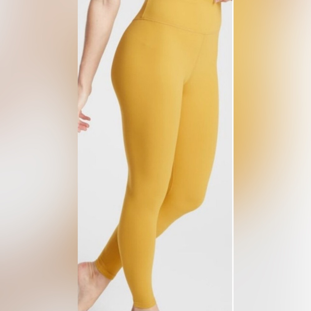Athleta Elation Ultra High Rise 7/8 Legging XS Oxidized Yellow Athleisure NEW